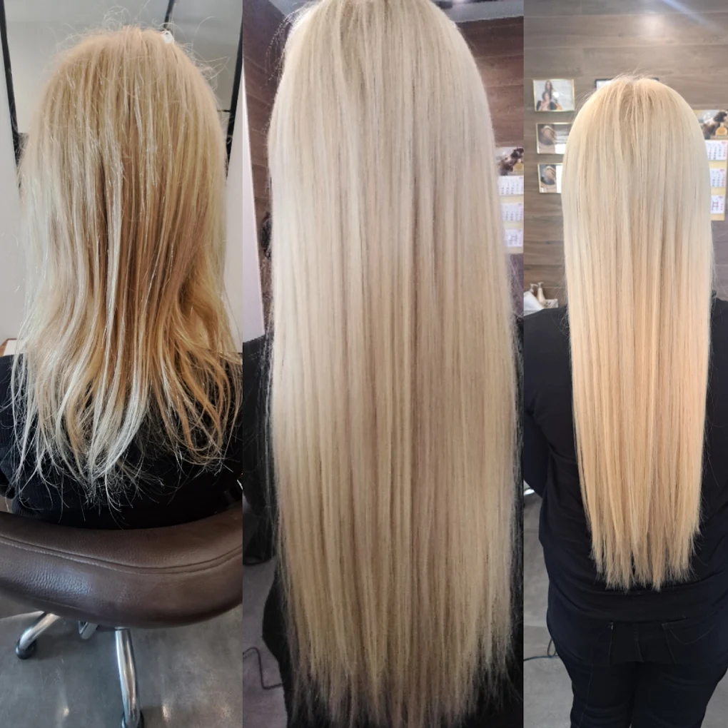 Długie włosy blond po zabiegu przedłużania — Magda, Wejherowo